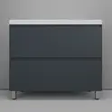 Тумба напольная Style line "Манхэттен 100/80/70/60" ЭМАЛЬ с раковиной ASTI , 2 ящика , PLUS, графит