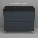 Тумба напольная Style line "Манхэттен 100/80/70/60" ЭМАЛЬ с раковиной ASTI , 2 ящика , PLUS, графит