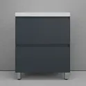 Тумба напольная Style line "Манхэттен 100/80/70/60" ЭМАЛЬ с раковиной ASTI , 2 ящика , PLUS, графит