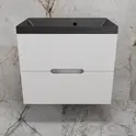 Тумба подвесная "Матис" с раковиной ASTI (2 ящика), Белый матовый, ЭМАЛЬ