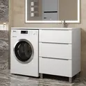 Тумба под стиральную машину напольная Uperwood Tanos 60, белая, 2/3 ящика