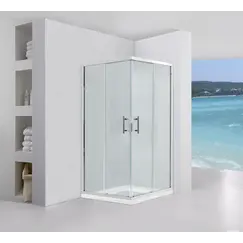 Душевой угол Black & White S102  прозрачное/хром