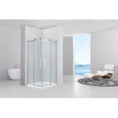 Душевой угол   Black & White S202  прозрачное/хром