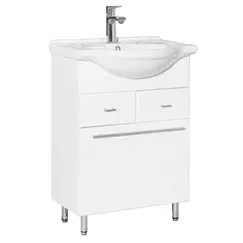 Тумба напольная с раковиной Style Line Лана с бельевой корзиной