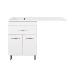 Тумба напольная Style Line ВаЛеРо 60см с раковиной под стиральную машину 120см, Люкс белая, PLUS