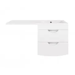 Тумба подвесная Style Line Жасмин 2 60 Люкс белая, PLUS (2 ящ.) с раковиной Даллас 120 L/R