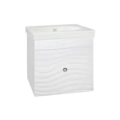 Тумба подвесная с раковиной Style Line Вероника  Комо 60/80  Люкс белая, PLUS