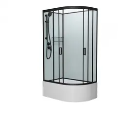 Душевая кабина Frank F412/2 Black L/R высокий поддон