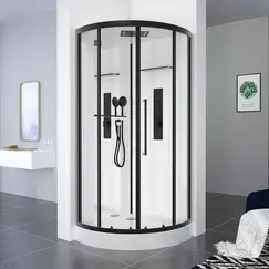 Душевая кабина без пара Black&White G8021 90х90 см четверть круга