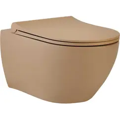 Унитаз подвесной beWash Bogen с сиденьем микролифт латте (бежевый)