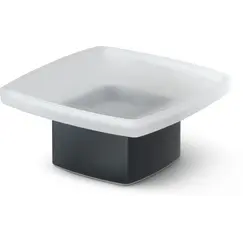 Gedy G-Lounge  настольная стеклянная мыльница на металлическом основании   черный матовый