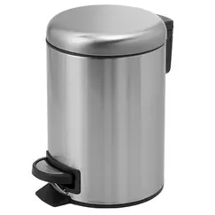 Gedy G-Potty  круглый контейнер для мусора с педалью  5 литров  крышка soft close   зачищ. хром