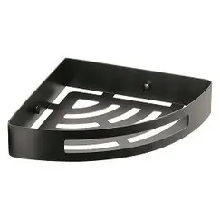 Gedy  решетка угловая 1-уровневая  21х21 см   черный матовый