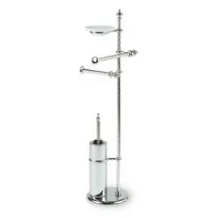 Stil Haus Giunone  cтойка: мыльница + полотенцедержатель + бумаг + ерш   золото