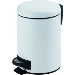 Gedy G-Potty  круглый контейнер для мусора с педалью - 5 литров   белый матовый