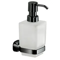 Gedy G-Stelvio  настенный стеклянный дозатор с пластиковой помпой ,черный матовый