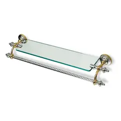 Stil Haus Giunone  стеклянная полка + полотенцедержатель   белый - золото