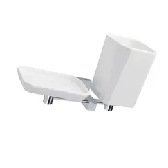 Stil Haus Diva  настенные керамические мыльница + стакан   хром - белая керамика