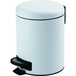 Gedy G-Potty  круглый контейнер для мусора с педалью - 3 литра   белый матовый