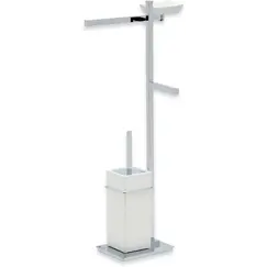 Stil Haus Urania  стойка: мыльн. + полотенцедер. + бумагодер. + ёрш кер.   хром - бел. керамика