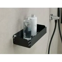 Stil Haus  металлическая полка с бортиками  длина 25 см, черный матовый