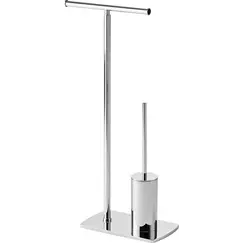 Gedy G-Florida  стойка: бумагодержатель двойной + металлический ерш   хром