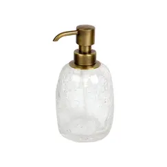 Surya Crystal  дозатор овальный с помпой V5   светлая бронза - эффект битого стекла