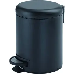 Gedy G-Potty  круглый контейнер для мусора с педалью - 3 литра   черный матовый