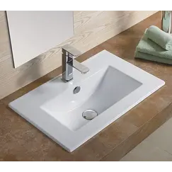 Встраиваемая сверху белая раковина для ванной Gid NYJ803-100