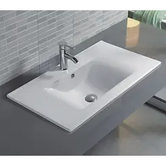 Встраиваемая сверху белая раковина для ванной Gid NYJ807-75