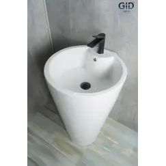Напольная белая раковина для ванной Gid Nb136