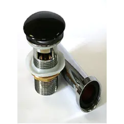 Донный клапан для раковины CeramaLux RD019 чёрный с преливом