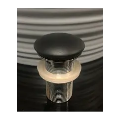 Донный клапан для раковины CeramaLux RD025 керамический черный матовый без перелива