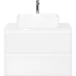 Тумба подвесная с раковиной Style Line Монако (2 ящ.), Гамма 56, Осина бел /бел лакобель, PLUS