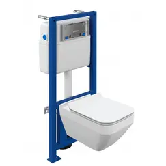 Комплект унитаза с инсталляцией Cersanit Crea Square CO DPL EO slim 63997 с сиденьем Микролифт