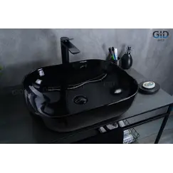 Накладная раковина для ванной Gid BL1302 черная глянцевая