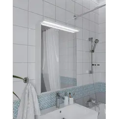 Зеркало-шкаф 1Marka Соната 60 1д с подсветкой, белый глянец