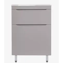 Тумба напольная с раковиной Style Line "Бергамо мини " (2 ящ.) Люкс антискрейтч серый, PLUS