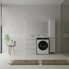 Тумба напольная Style Line "Даллас 110" (3 ящ.) Люкс белая PLUS