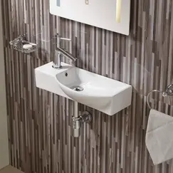 Раковина подвесная WW AISBACH 7945/7946  GL-WT L/R  (глянцевая белая)