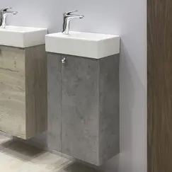Тумба-умывальник Comforty Асти-40 бетон светлый с раковиной Comforty 9140