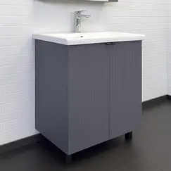 Тумба-умывальник Comforty Лима-70 антрацит с раковиной Como 70