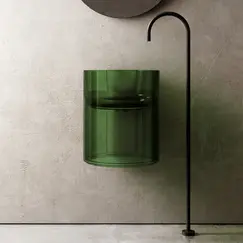 Раковина подвесная прозрачная ABBER Kristall AT2704Emerald зеленая