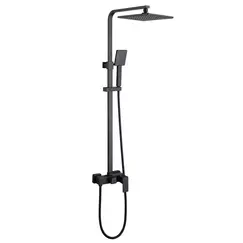 Душевая стойка ABBER Daheim AF8220B без излива, черная матовая (в.125)