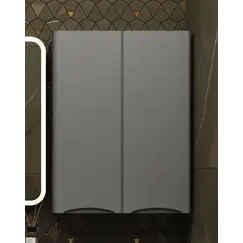 Подвесной шкаф "Бергамо мини 60" Люкс антискрейтч серый, Plus