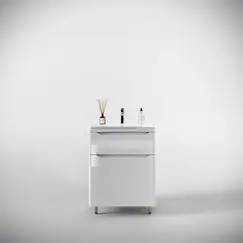 Тумба напольная с раковиной "Марелла " (2 ящ.) Люкс антискрейтч белый глянец, PLUS
