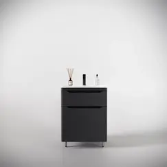 Тумба напольная с раковиной "Марелла " (2 ящ.) Люкс антискрейтч серый, PLUS