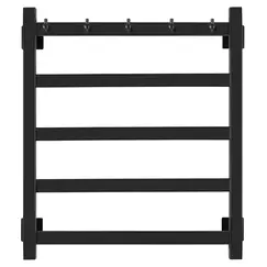 Полотенцесушитель Secado Корсико 1 К ,с крючками, водяной, ЧЕРНЫЙ МАТОВЫЙ