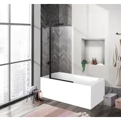 Душевая шторка на ванну BelBagno UNO-V-11-100/150-C-NERO