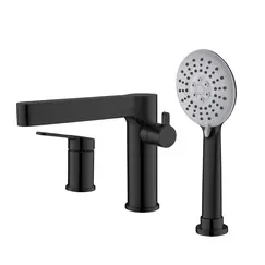 Смеситель на борт ванны BelBagno DELTA DEL-BVD3-NERO